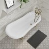 Grade A2 - Freestanding Single Ended Roll Top Slipper Bath with Brushed Brass Feet 1550 x 725mm - Park Royal