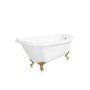 Grade A2 - Freestanding Single Ended Roll Top Slipper Bath with Brushed Brass Feet 1550 x 725mm - Park Royal