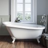Freestanding Single Ended Roll Top Slipper Bath with White Feet 1550 x 725mm - Park Royal