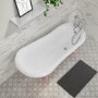 Freestanding Single Ended Roll Top Slipper Bath with Pink Feet 1550 x 725mm - Park Royal