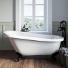 Freestanding Single Ended Roll Top Slipper Bath with Black Feet 1700 x 710mm - Park Royal