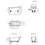 Park Royal Roll Top Freestanding Slipper Bath - 1700 x 500mm 