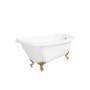 Freestanding Single Ended Roll Top Slipper Bath with Brushed Brass Feet 1700 x 710mm - Park Royal