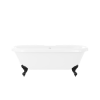 Graded  A1 - Park Royal Freestanding Bath Double Ended Roll Top White with Black Feet - 1690 x 740mm