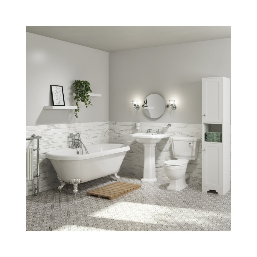 Freestanding Double Ended Roll Top Bath with Chrome Feet 1795 x 740mm - Park Royal