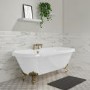 Freestanding Double Ended Roll Top Bath with Brushed Brass Feet 1795 x 785mm - Park Royal