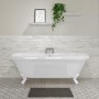 Freestanding Double Ended Roll Top Bath with White Feet 1795 x 785mm - Park Royal