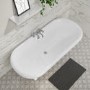 Freestanding Double Ended Roll Top Bath with White Feet 1795 x 785mm - Park Royal