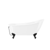 Freestanding Single Ended Roll Top Slipper Bath with Black Feet 1625 x 695mm - Lunar