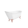 Freestanding Single Ended Roll Top Slipper Bath with Pink Feet 1625 x 695mm - Lunar