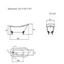 Freestanding Single Ended Roll Top Slipper Bath with Pink Feet 1625 x 695mm - Lunar