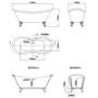 Freestanding Double Ended Roll Top Bath with Bronze Feet 1750 x 740mm - Park Royal