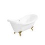 Grade A2 - Freestanding Double Ended Roll Top Bath with Brushed Brass Feet 1750 x 740mm - Park Royal