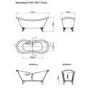 Grade A2 - Freestanding Double Ended Roll Top Bath with Brushed Brass Feet 1750 x 740mm - Park Royal