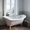 Freestanding Double Ended Roll Top Bath with Pink Feet 1750 x 740mm - Park Royal