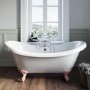Freestanding Double Ended Roll Top Bath with Pink Feet 1750 x 740mm - Park Royal