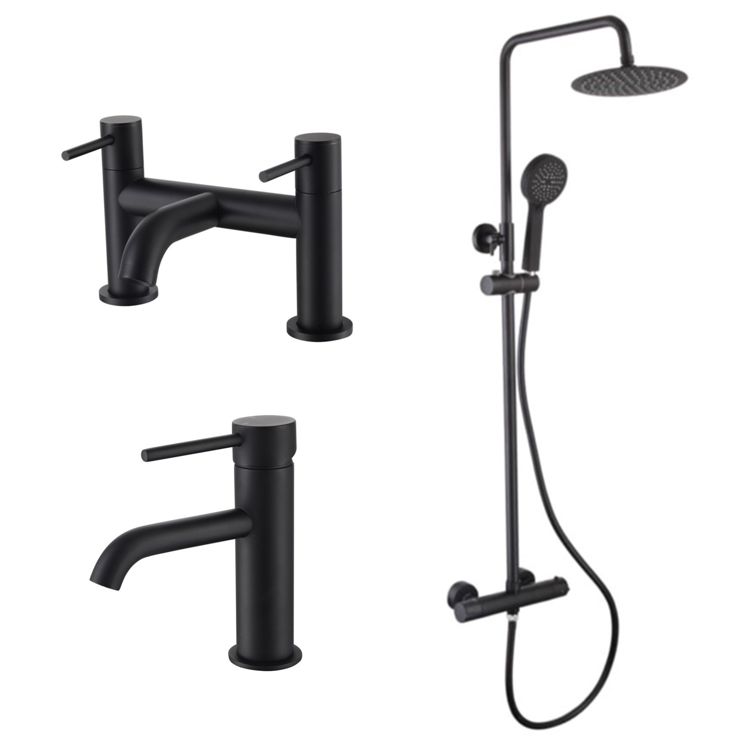 Arissa Matt Black Bath Shower and Basin Tap Pack Better Bathrooms