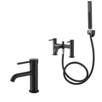 Arissa Matt Black Bath Shower and Tap Pack Arissa Matt Black Bath Shower and Tap Pack
