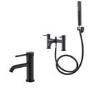 Arissa Matt Black Bath Shower and Tap Pack