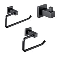 3 Piece Matt Black Bathroom Accessory Set - Arissa 3 Piece Matt Black Bathroom Accessory Set - Arissa