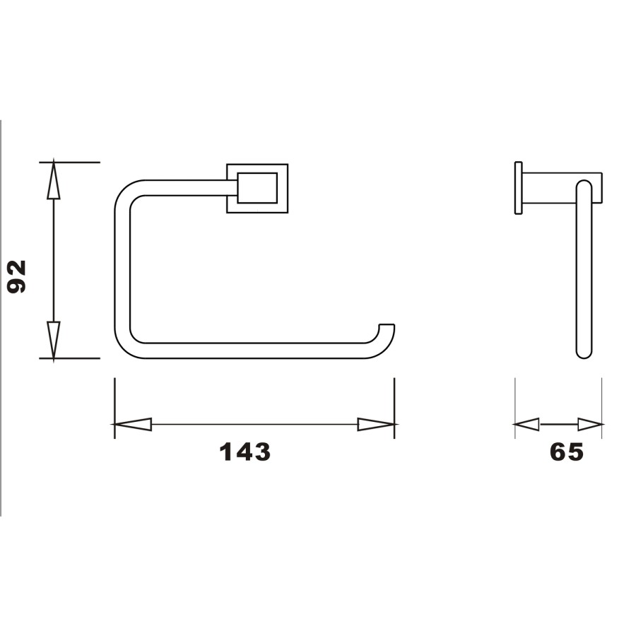 3 Piece Matt Black Bathroom Accessory Set - Arissa