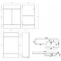 1100mm White Toilet and Sink Unit Left Hand with Square Toilet - Florence