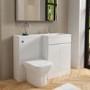 1100mm White Toilet and Sink Unit Right Hand with Square Toilet- Florence