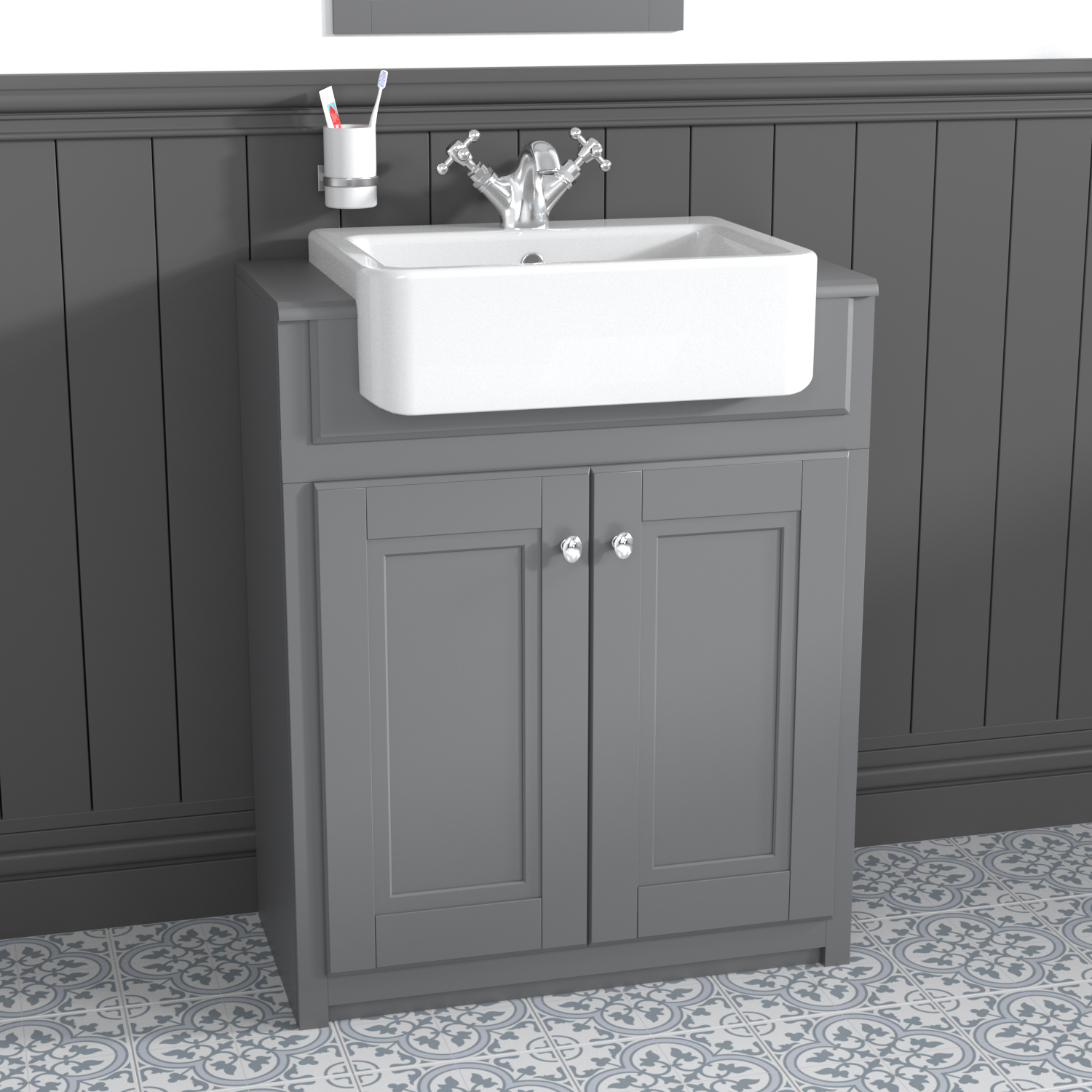 667mm Grey Freestanding Vanity Unit With Basin Westbury Better Bathrooms 667mm Grey Freestanding Vanity Unit With Basin Westbury Better Bathrooms