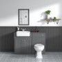 Toilet and Basin Combination Unit - 2 Door - Grey - Traditional- Westbury