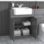 Toilet and Basin Combination Unit - 2 Door - Grey - Traditional- Westbury
