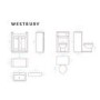 Toilet and Basin Combination Unit - 2 Door - Grey - Traditional- Westbury