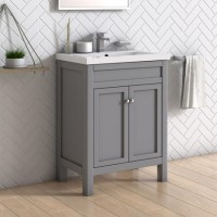 600mm Freestanding Grey Vanity Unit with Basin - Avebury
