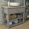 840mm Open Storage Vanity Unit with Arabella Countertop Basin - Whitby
