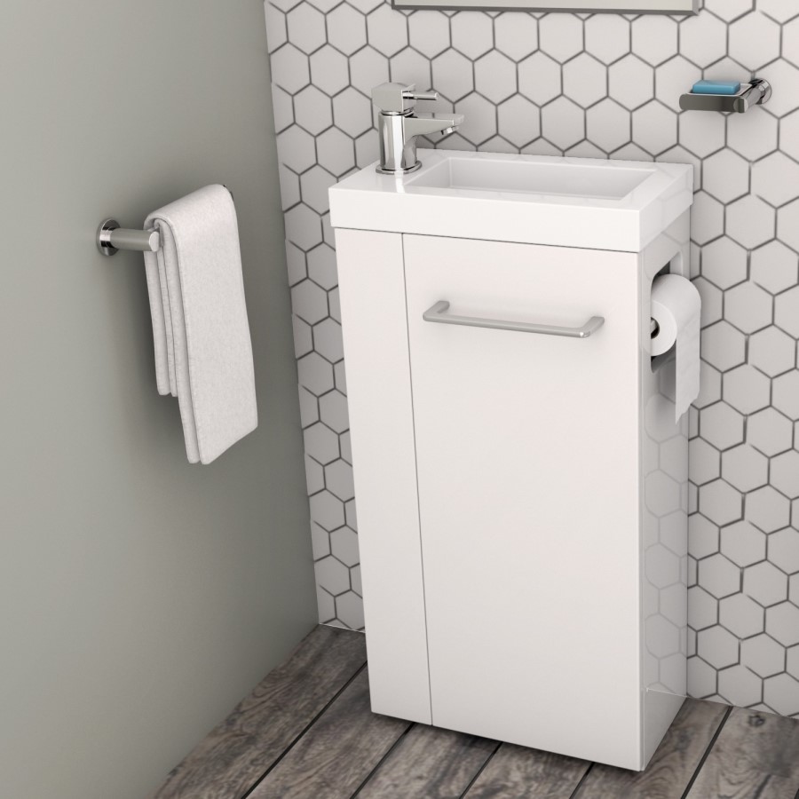 Dee Close Coupled Toilet and Virgo Vanity Unit Suite with Basin