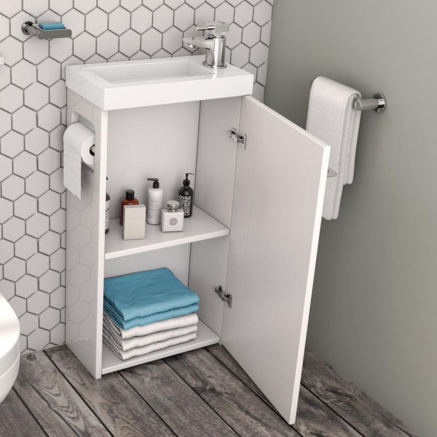 Dee Close Coupled Toilet and Virgo Vanity Unit Suite with Basin