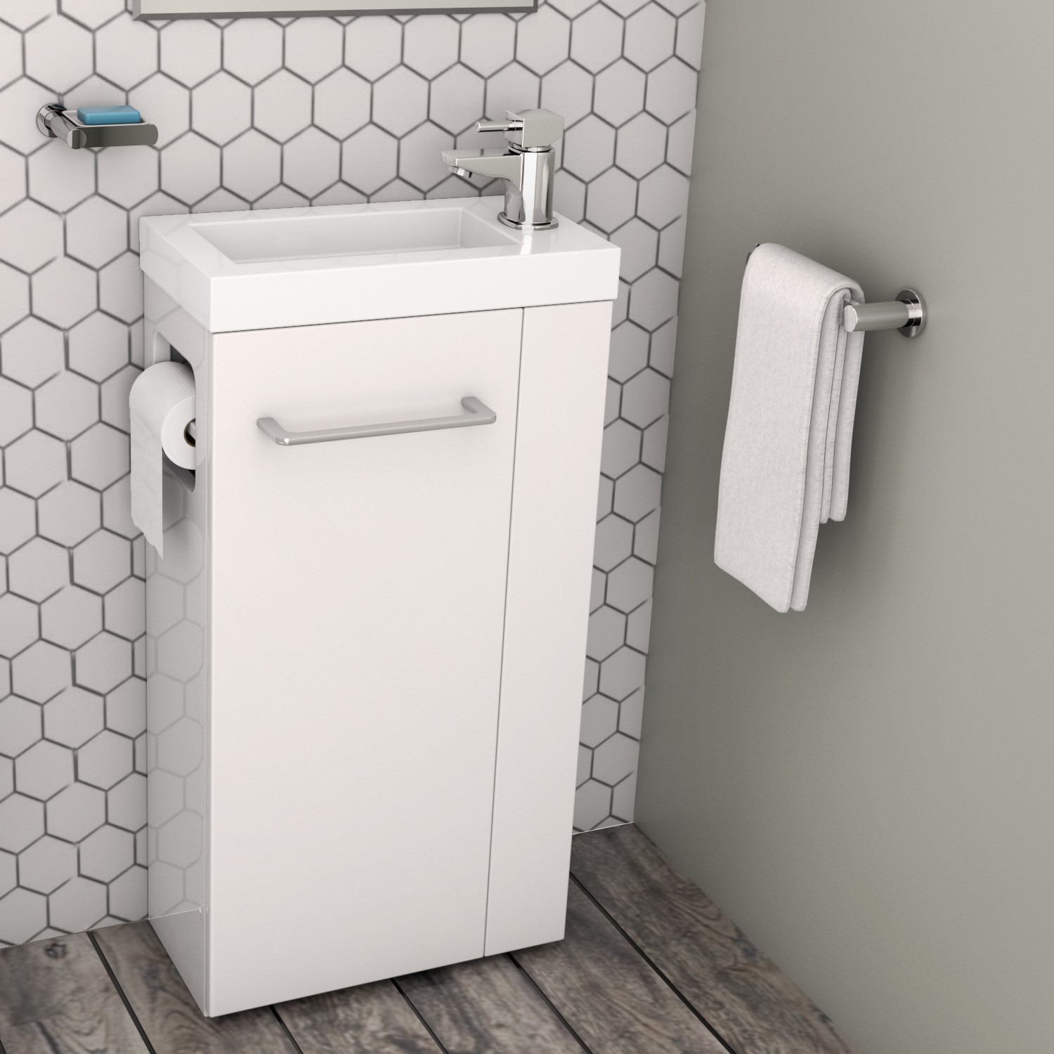 433mm White Freestanding Vanity Unit With Basin Virgo Better Bathrooms 433mm White Freestanding Vanity Unit With Basin Virgo Better Bathrooms