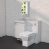 900mm White Toilet and Sink Unit Left Hand with Square Toilet- Agora