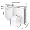 1200mm  White Toilet and Sink Unit Left Hand with Square Toilet - Agora