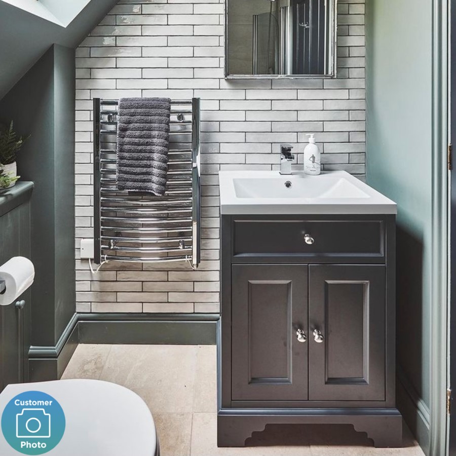 610mm Grey Freestanding Vanity Unit with Basin - Burford