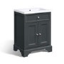 610mm Grey Freestanding Vanity Unit with Basin - Burford