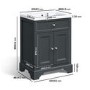 610mm Grey Freestanding Vanity Unit with Basin - Burford