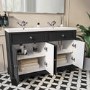 1200mm Grey Freestanding Double Vanity Unit with Sink - Burford