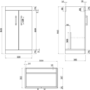 500 mm Grey Freestanding Vanity Unit with Basin and Chrome Handles - Ashford