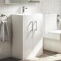Grade A2 - 600mm White Freestanding Vanity Unit with Basin and Chrome Handles - Ashford