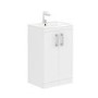 Grade A1 - 600 mm White Freestanding Vanity Unit with Basin and Chrome Handles - Ashford