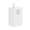 Grade A1 - 600mm White Freestanding Vanity Unit with Basin and Chrome Handles - Ashford