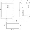Grade A1 - 600mm White Freestanding Vanity Unit with Basin and Chrome Handles - Ashford