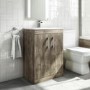 600mm Wood Effect Freestanding Vanity Unit with Basin - Ashford