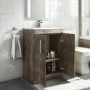 600mm Wood Effect Freestanding Vanity Unit with Basin - Ashford