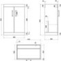 600mm Wood Effect Freestanding Vanity Unit with Basin - Ashford